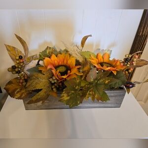 Sunflower Fall Centerpiece in Wood Box